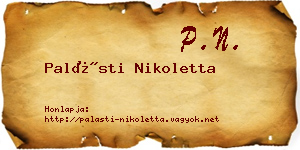 Palásti Nikoletta névjegykártya